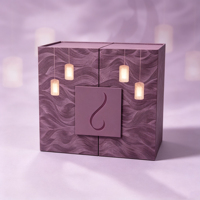 Boîte cadeau de Noël magnétique à double porte carrée pour flacons de parfum et bougies, emballage de luxe personnalisé en papier pour pots de bougies