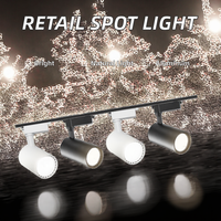 Luminarias Modernas para Comercios, Foco Lineal COB de 20W, Aluminio IP20, Iluminación de Riel para Pared de Fondo en Tiendas de Ropa