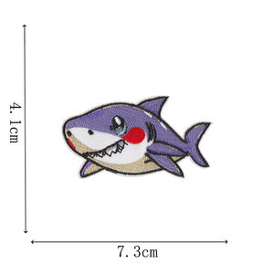 Patchs thermocollants brodés sur le thème des requins de dessin animé, créatures marines - Product Image 5