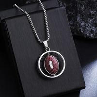 Pendentif Coupe du Monde de Basketball et Football 2026 FC pour Homme, Collier Chaîne en Acier Inoxydable Style Hip-Hop Urbain, Cadeau Sportif
