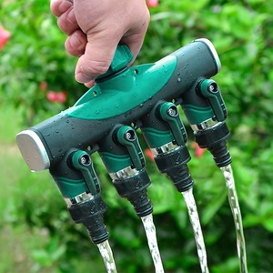 Four Way Garden <b>Hose</b> <b>Splitter</b> 1/2 Inch Zinc Alloy Threaded Connector For Irrigation Durable Water Divider - Product Image 3