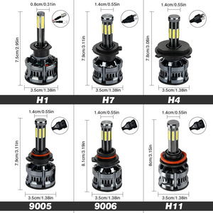 TCYATO Lampadine <span class=keywords><strong>LED</strong></span> Super Luminose a 8 Lati per Auto, Lampada a Diodi <span class=keywords><strong>LED</strong></span> <span class=keywords><strong>55W</strong></span>, Lampadina H4 <span class=keywords><strong>LED</strong></span>, Lampadina H11 <span class=keywords><strong>LED</strong></span>, Lampadine <span class=keywords><strong>LED</strong></span> per Auto - Product Image 2