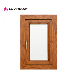 نافذة خشبية ذات طبقة سفلية قابلة للإمالة ومزودة بزجاج مغطى من الألومنيوم ذات جودة عالية ومصنوعة من الخشب ذات ملمس مزدوج ومزودة بزجاج - Product Image 1