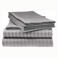 Vente en gros de draps de lit de luxe Linge de lit blanc d'hôtel 1cm draps de lit en microfibre à rayures satinées pour literie d'hôtel étoilée