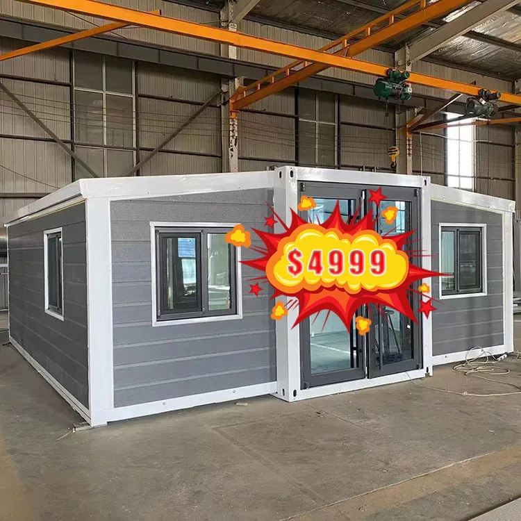 Kant En Klaar 40ft 20ft Verzending Prefab Container Uitbreidbaar Huis Te Koop Licht Staal Opvouwbare Geprefabriceerde Woning Villa 5 Slaapkamer