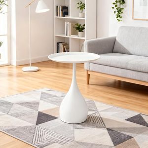 Coffee Modern Furniture <b>Sofa</b> Living Room Iron Art Light Luxury Marble Vintage Round Metal Side <b>Table</b> Bedroom - Product Image 5