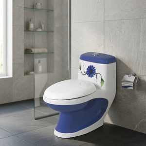 WC monobloc carré en céramique à poser au sol, cuvette de toilette à siphon, WC moderne pour salle de bain - Product Image 6