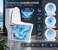 Toilette intelligente avec réservoir d'eau intégré, chasse d'eau automatique par capteur, en céramique monobloc pour hôtel