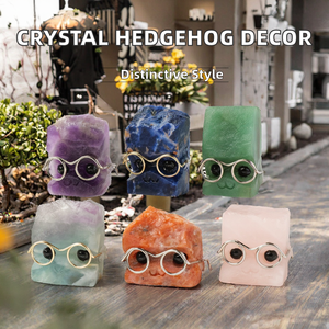 Runyangshi al por mayor, Cristal Natural de Sanación, Amatista, Cuarzo Rosa, Piedra en Bruto, Adornos de Erizo, Arte Popular, Mascota, DIY, Calado - Product Image 2