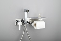 Ensemble de pistolet de pulvérisation WC moderne en laiton écologique avec bidet chaud/froid et porte-serviettes en papier dissimulé pour hôtels