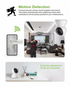 Indoor Camera 3mp Smart Home Wireless Mini Ip Wifi Ptz Camera With Motion Sound Detection