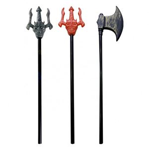 Halloween Weapons Viking Medieval Devil Grim Costume Accessories <b>Plastic</b> Axe Reaper Sickle Pitchfork - Product Image 1