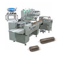 Machine à biscuits automatique à grande vitesse Skywin, 3 servomoteurs, contrôle PLC, remplissage électrique, étiquetage, scellage, sachet en aluminium, plastique