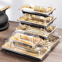 Barquette à Sushi Jetable en Plastique avec Couvercle Transparent Antibuée, Boîte d'Emballage Alimentaire à Emporter pour Sushi Imprimée et Personnalisable
