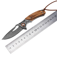 Couteau de poche pliant de chasse et de camping Bochen de haute qualité, personnalisé OEM, en acier Damas, avec manche en G10/Bois de zèbre, couteau d'extérieur