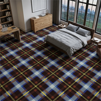 Dalles de moquette à motifs écossais marron style nordique, avec support en PVC, imprimées sur mesure, en nylon, modulaires, pour hall d'hôtel et intérieur de bureau