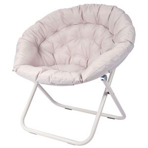 Portable Foldable Moon <b>Chair</b>, Comfort Fluffy Round Saucer <b>Chair</b> for Indoor <b>Relaxation</b>, Apartment & Gaming Room - Product Image 5