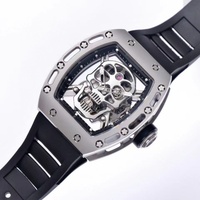 Montre Tourbillon Classique en Forme de Tête de Mort, Design Mécanique Luxueux, Style Unique Mettant en Valeur la Personnalité