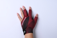 Vente en gros Gants de billard durables à 3 doigts Accessoires de billard personnalisés, antidérapants et respirants pour joueurs de table professionnels