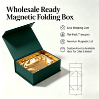 Boîte cadeau pliable à fermeture magnétique avec logo de marque personnalisé, estampage à chaud doré, pour produits haut de gamme, vêtements, cosmétiques, perruques