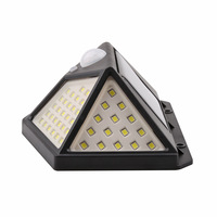 Lampe solaire à 100 LED avec capteur de mouvement PIR, lampe solaire extérieure, IP65, étanche, applique murale, alimentée par l'énergie solaire, lampe de jardin, lampe de rue