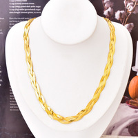 Kalung anyaman tulang ular tiga lapis, set gelang baja tahan karat warna-warni