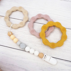 Worthbuy — <span class=keywords><strong>anneau</strong></span> <span class=keywords><strong>de</strong></span> <span class=keywords><strong>dentition</strong></span> en Silicone, qualité alimentaire, pièces pour bébés, pendentifs, jouet Molar, fleur, pour nourrissons - Product Image 4