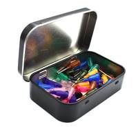Petit Argent Noir Mini Boîte En Fer Blanc Rectangle Survie Kit Flip Mallette De Rangement Organisateur pour Argent Pièce De Monnaie Vide Fer Blanc Organisateur