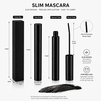 Maskara Hitam Slim dengan Kuas Presisi, Melentikkan dan Memisahkan Bulu Mata, OEM ODM Label Pribadi Produsen Kustom
