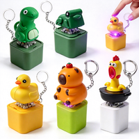 Gantungan Kunci Mekanik Dinosaurus Bebek Kucing, Mainan Fidget Dewasa, Gantungan Kunci Klik, Dekorasi Meja, Penguji Tombol Mini Keyboard