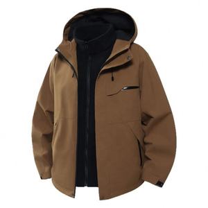 Nuova Giacca da <span class=keywords><strong>Montagna</strong></span> con Cappuccio per Uomo, Autunno e Inverno, Giacca Shell Antivento per Attività all'Aperto e Alpinismo - Product Image 5