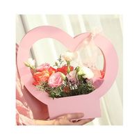 Vente en gros Emballage de boîtes cadeaux à fleurs roses en forme de cœur Boîte à fleurs pour bouquet de savon de rose biodégradable avec dossier en ruban