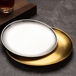 Bandeja de Servicio de Acero Inoxidable 201/304 para <span class=keywords><strong>Restaurante</strong></span> <span class=keywords><strong>Coreano</strong></span>, Plato de Metal Dorado, Platos para Asar de Acero Engrosado - Product Image 3