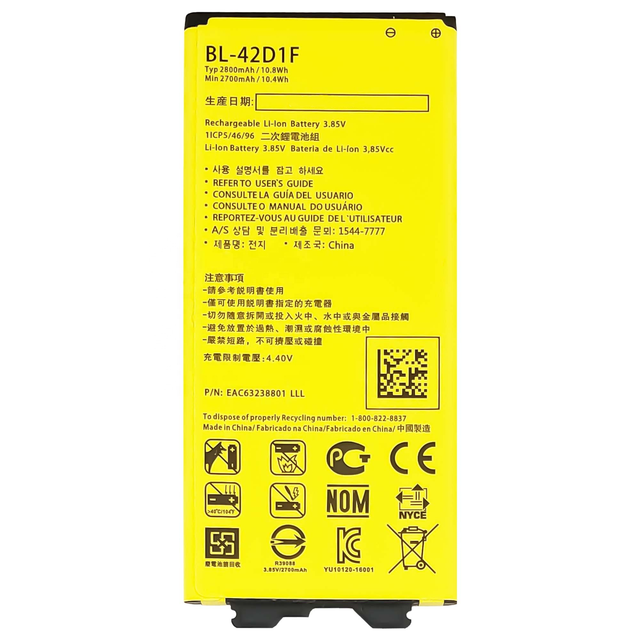 REAL CAP Replacement Battery BL-42D1F for LG G5 Cell Phone G5 Speed G5 SE G5 Lite H868 H860N F700K F700S Phone Ion Batteries OEM
