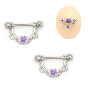 Xinfocus Cơ Thể 14G Thép Không Gỉ Núm Vú Xỏ Kim Cương Piercing Barbell Nhẫn Dễ Thương Tim Núm Vú Đồ Trang Sức Thời Trang Xỏ - Product Image 1