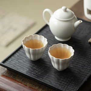 Guanlan Wood Ash Ceramic <b>Tea</b> Cup Porcelain Irregular Shape Single Cup For Kung Fu <b>Tea</b> <b>Set</b> - Product Image 1
