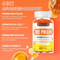 Gomitas de Polen de Abeja Sin Azúcar OEM con Jalea Real, Propóleo y Vitamina C, Apoyo Inmunológico Vegano, 60 Unidades