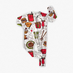 <span class=keywords><strong>Pigiama</strong></span> in bambù all'ingrosso personalizzabile con stampa, per neonati, con simpatici cuccioli e <span class=keywords><strong>dinosauri</strong></span>, tutina intera con bottoni, morbido e traspirante - Product Image 5