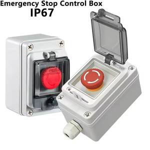 Caja de Control de parada de emergencia para exteriores, interruptor de botón, cinta de Cassette, escudo de protección, caja de Control de botón de parada <span class=keywords><strong>urgente</strong></span> impermeable Ip67 - Product Image 1