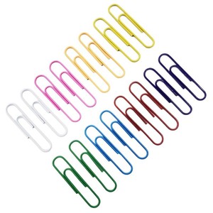 Clips de papier colorés 100 mm, revêtement plastique, fournitures de bureau, grande taille, couleurs mélangées - Product Image 5
