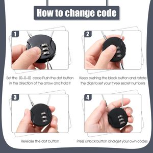 3 Chữ Số Kết Hợp Ổ Khóa Thời Tiết An Toàn Cơ Khí Nhỏ Combo Khóa Cho Các Trường Học Phòng Tập Thể Dục Locker Hành Lý An Ninh Khóa - Product Image 6