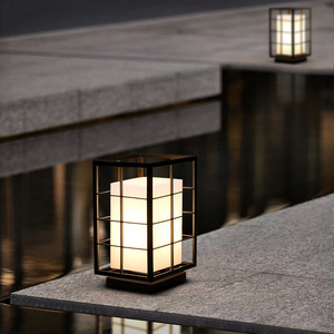 Lampe de sol LED imperméable de style japonais pour cour extérieure, terrasse, balcon, éclairage décoratif d'ambiance - Product Image 2
