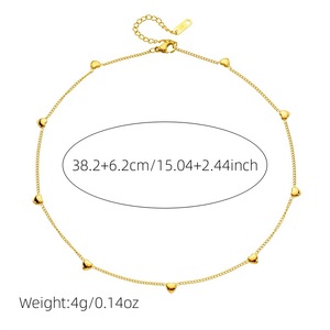 Heart Shape Gold Plated Zinc Alloy Necklace For Gift Jewelry Accessory Chain N3232 - Product Image 4