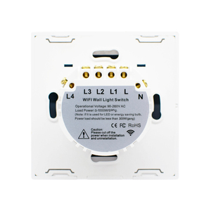 Interruttore Intelligente Wireless RF433 a 4 Canali con Sensore Touch, Pulsante a Muro per Casa Intelligente, Timer Compatibile con Tuya, Alexa e <span class=keywords><strong>Google</strong></span> Home - Product Image 3