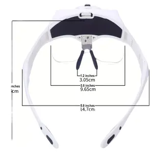 拡大鏡LEDランプヘッドランプループジュエラー拡大鏡眼鏡ツール光学ガラス修理拡大鏡