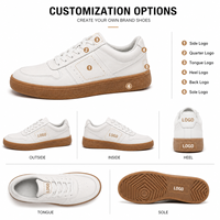 Baskets basses blanches à lacets personnalisées OEM ODM, chaussures de skate décontractées à marque privée, faible MOQ 300 paires, semelle en caoutchouc, vente en gros tendance