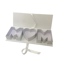 Prêt à expédier boîte-cadeau de fleurs vide fête des mères maman carton en forme de lettre remplissable chocolat fraise bonbons emballage