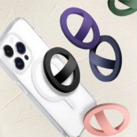 Support de téléphone magnétique en silicone flexible avec logo personnalisé, anneau de maintien, compatible avec les supports de bureau, sangle de fixation portable pour 16 Pro et iPad