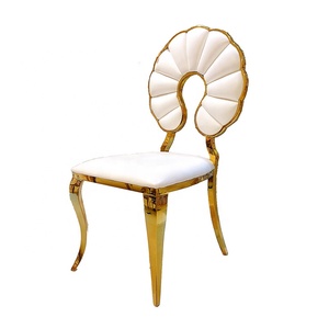 Nouveau design de chaises de banquet en cuir souple à dossier rond en acier inoxydable pour hôtel, pour événement et mariage - Product Image 6