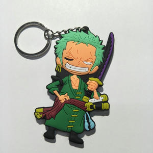 Porte-clés dessin animé mignon personnalisé en gros porte-clés en caoutchouc souple petit cadeau pour enfant une pièce porte-clés anime - Product Image 4